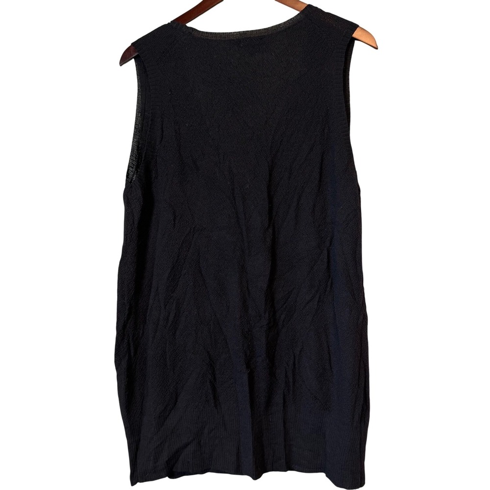 Eileen Fisher Women's Medium 100% Wool Knit Vest Sleeveless Cardigan Pockets - Picture 2 of 7